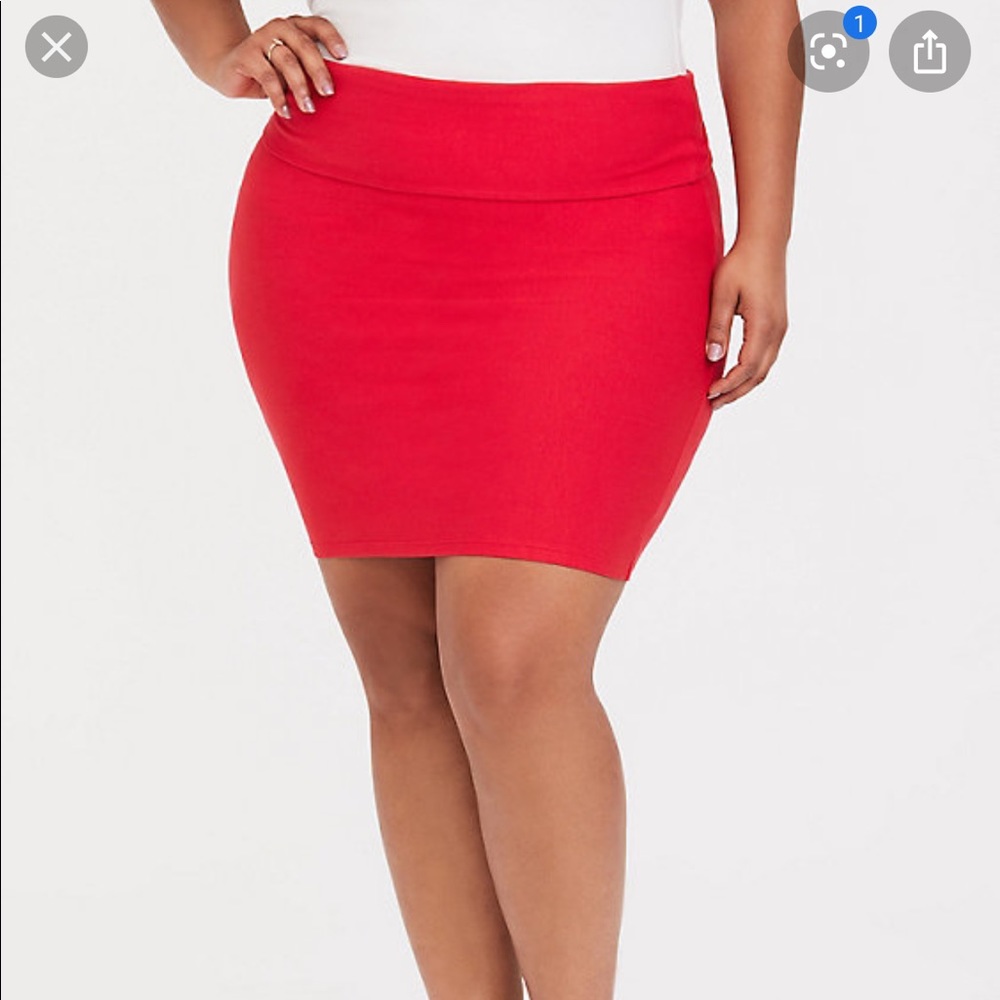 Torrid red fold over mini skirt